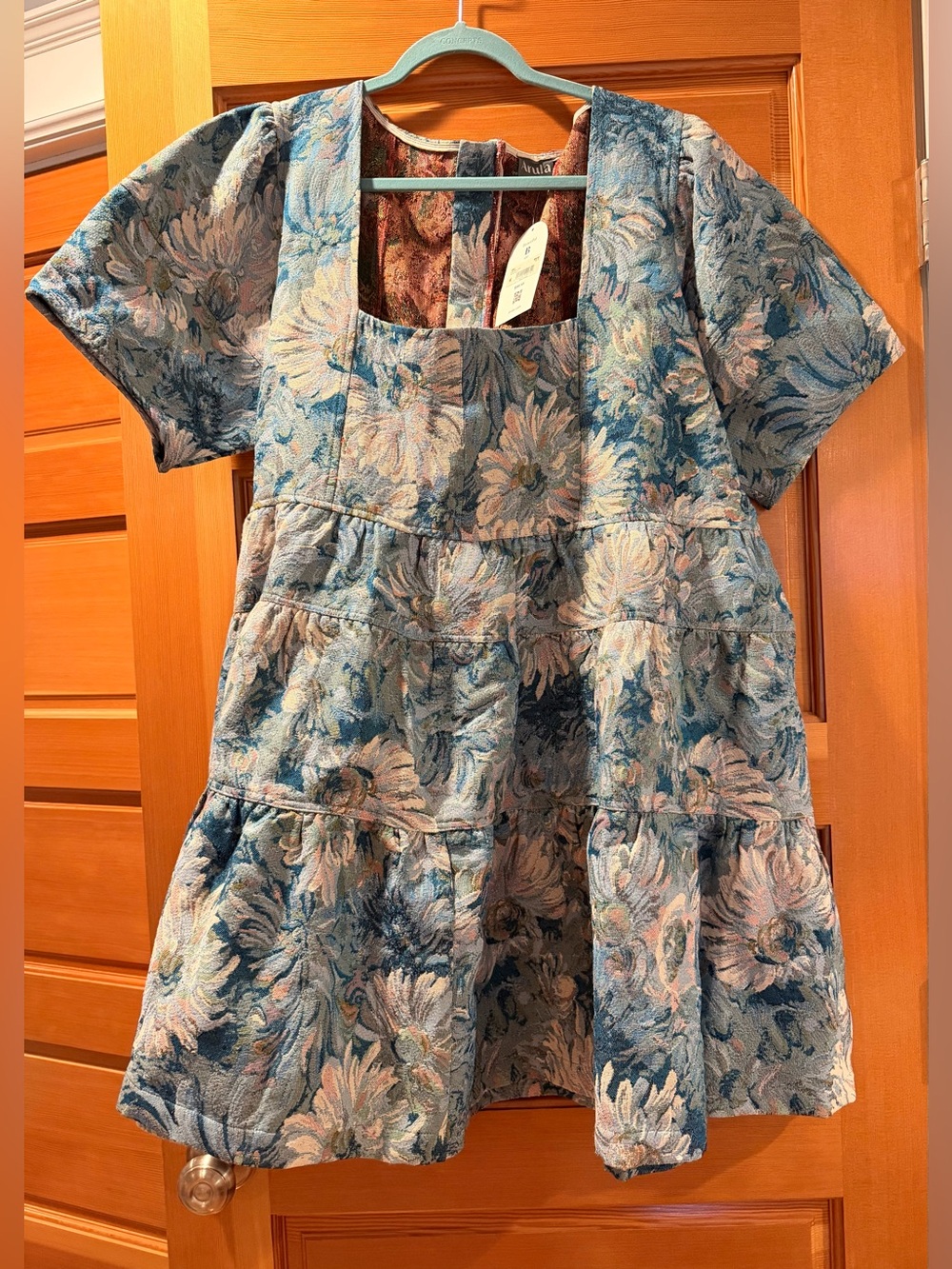 Arula Blue Floral Tiered Dress